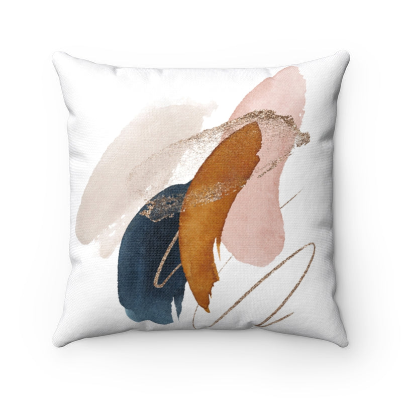 Abstract Boho Pillow Cover | Brown Navy Blue Cream Blush Pink