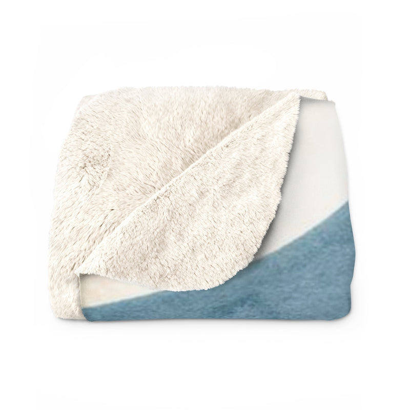 Abstract Comfy Blanket | White Navy Rust Gold Leaves