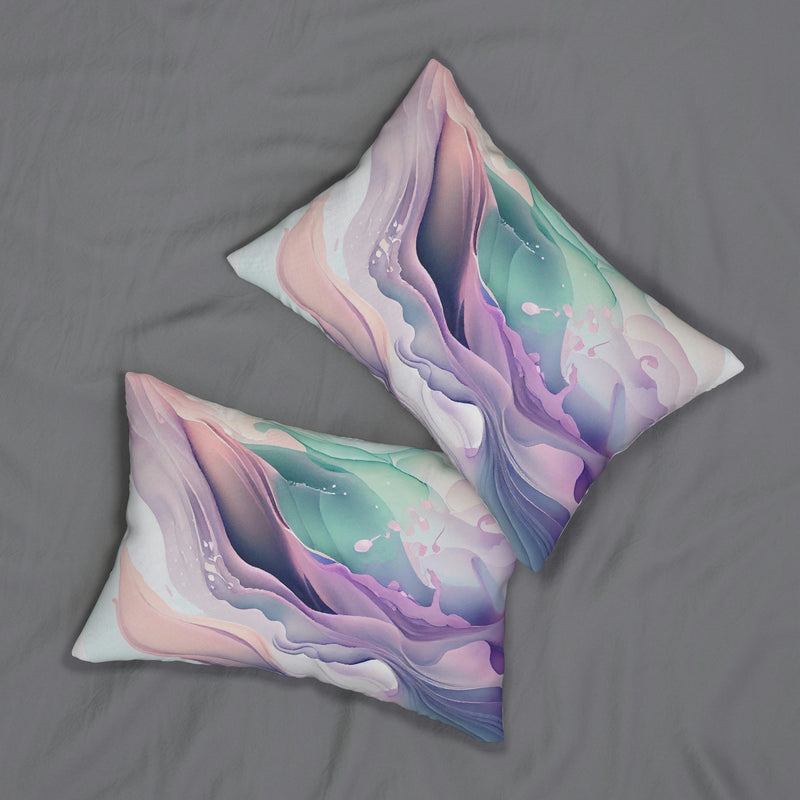 Abstract Lumbar Pillow | Pastel Purple Waves