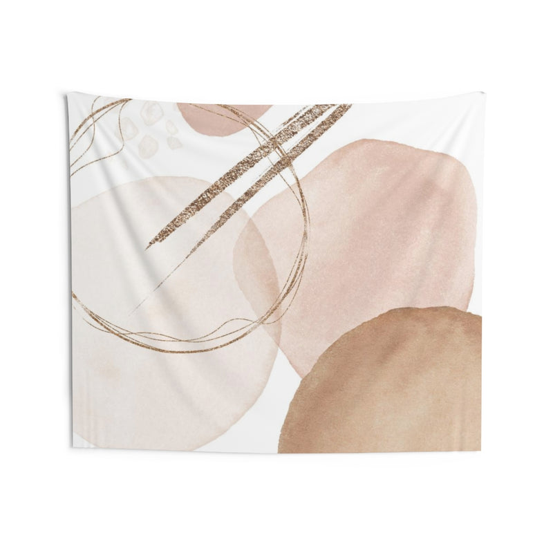 Abstract Tapestry | Blush Pink White Gold Beige