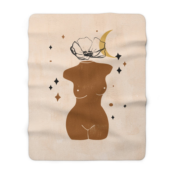 Nude Woman Celestial Mystical  Bohemian Blanket