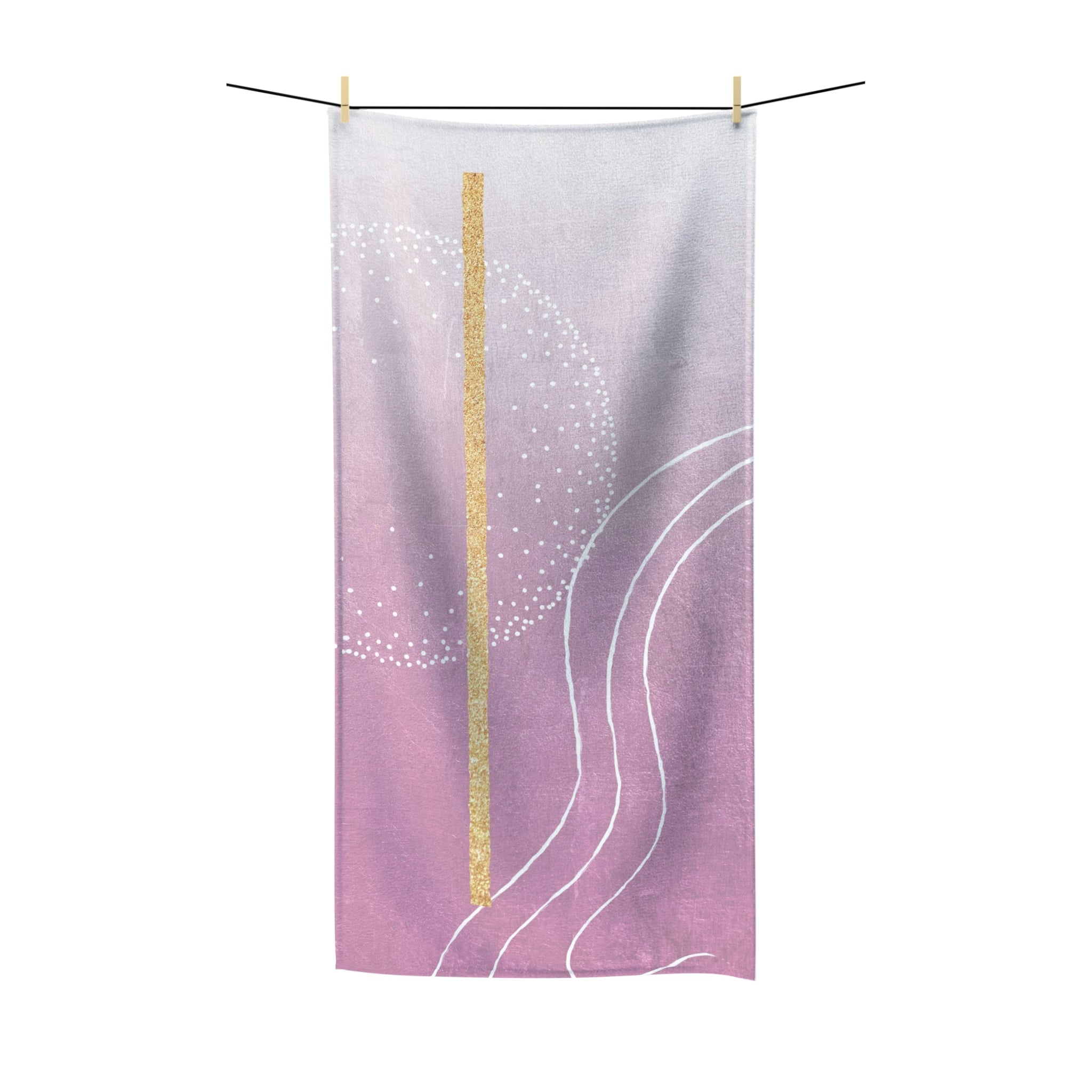 Pink, Minimalist, Abstract Bath Towel