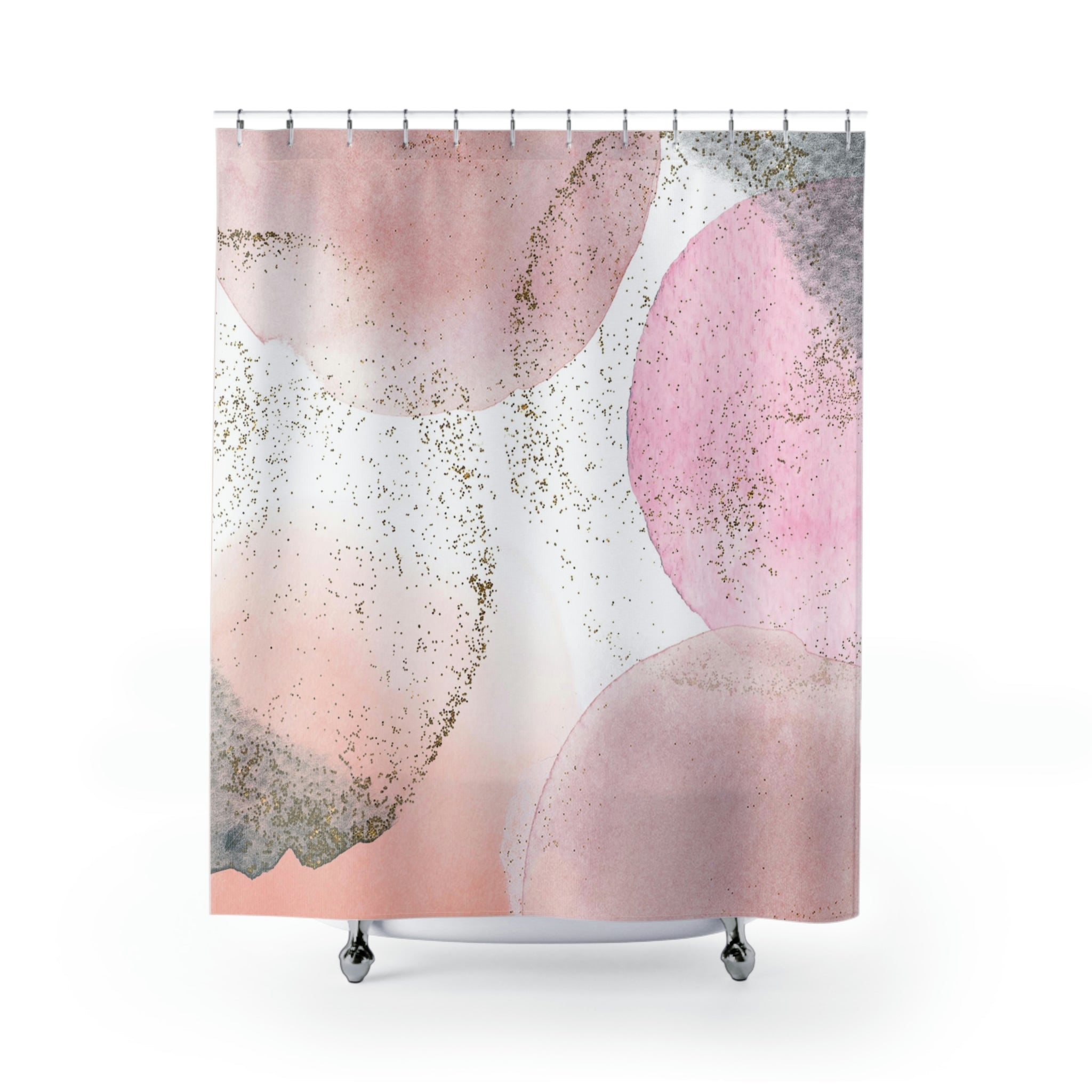 modern boho fabric shower curtain