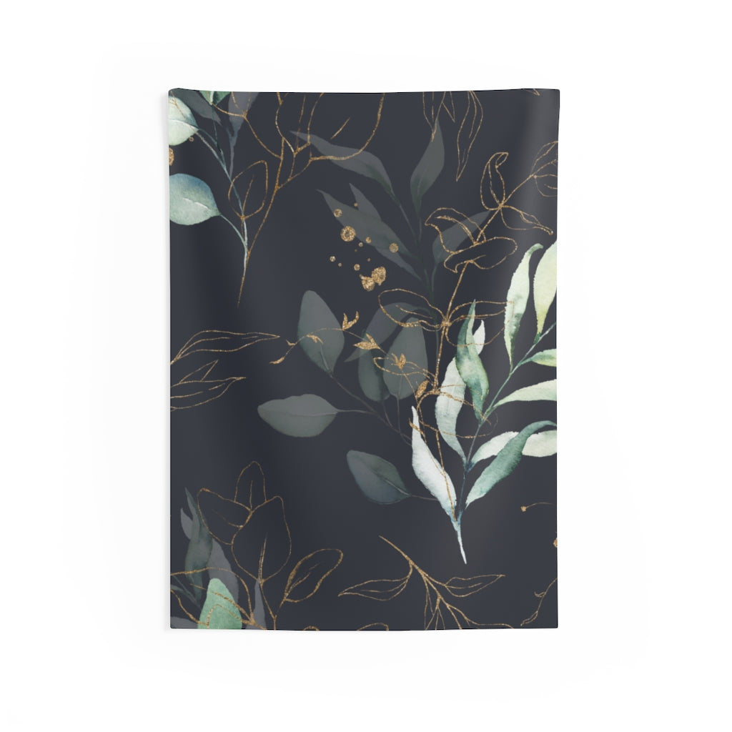 Floral Tapestry, Eucalyptus Black White