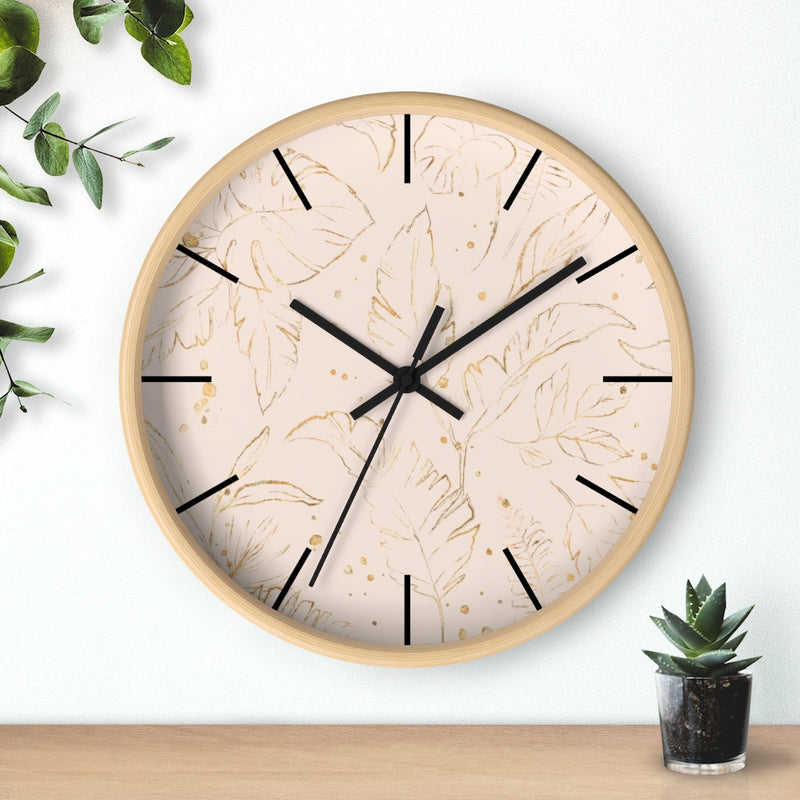 Floral 10" Wood Wall Clock | Blush Pink Gold