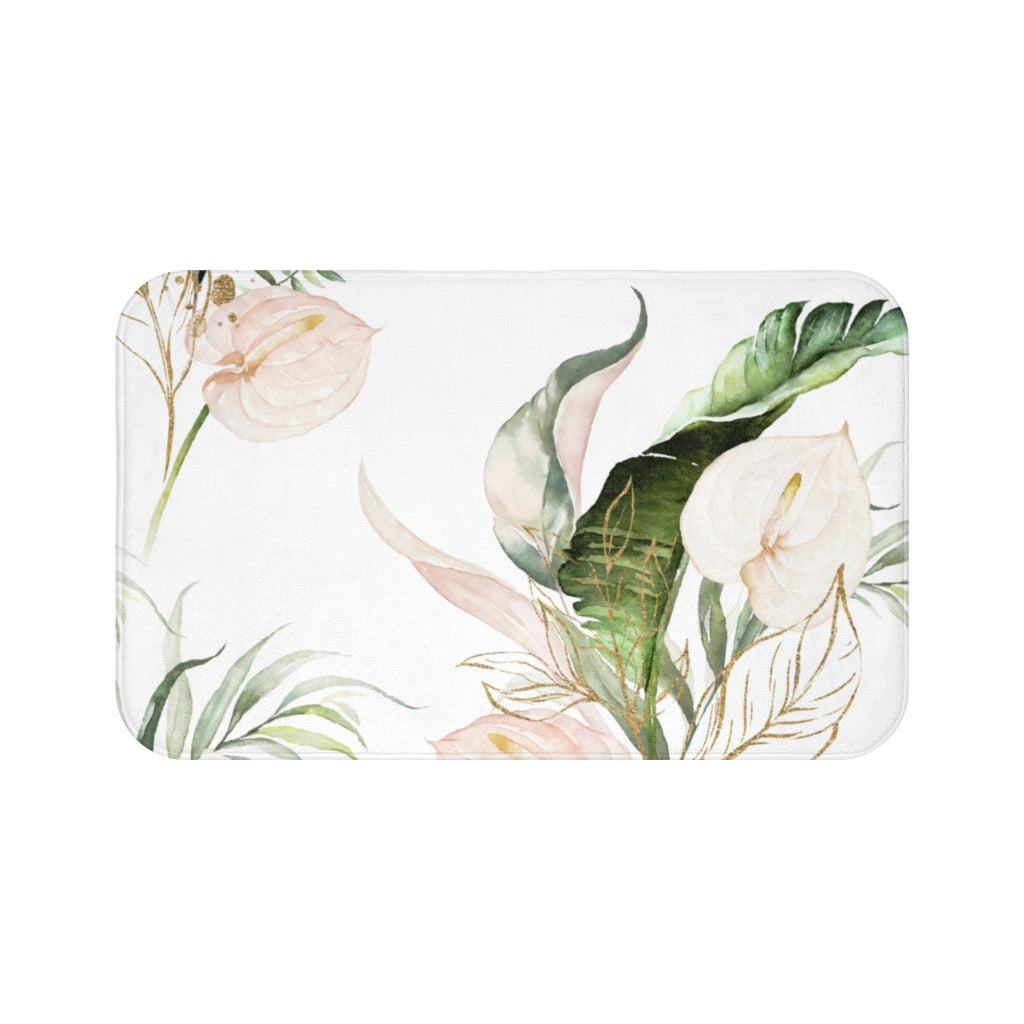 modern floral bath mat