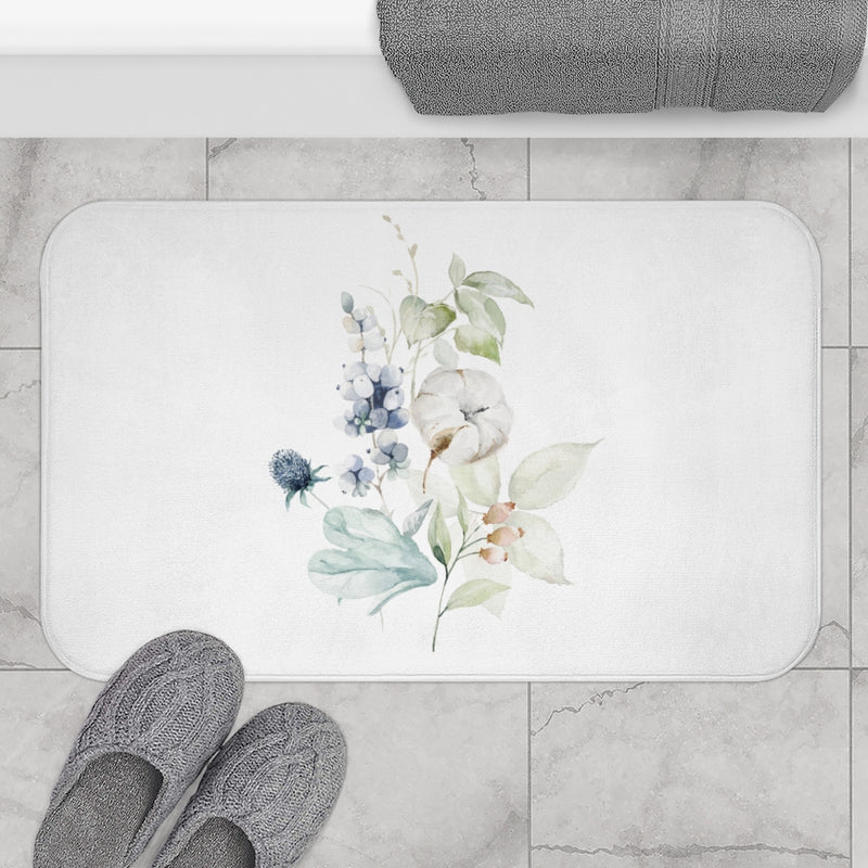 modern floral bath mat