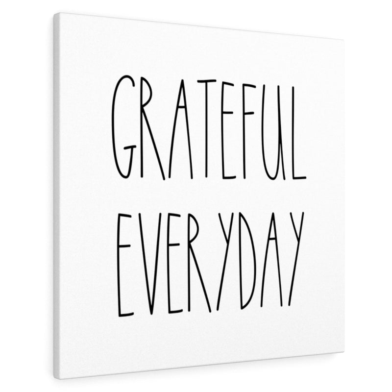 WITH SAYING WALL CANVAS ART | Black White | Grateful Everyday