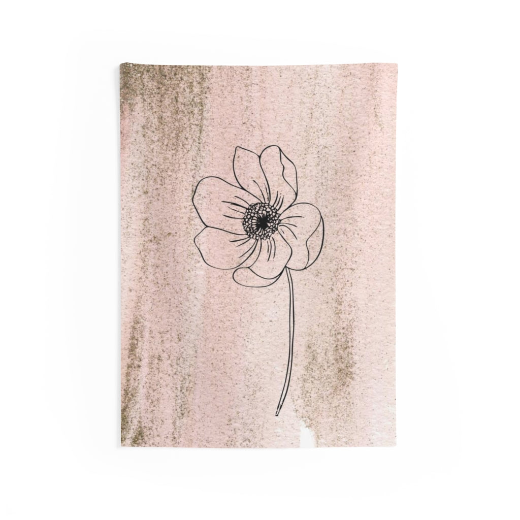 Floral Tapestry | Blush Pink Black