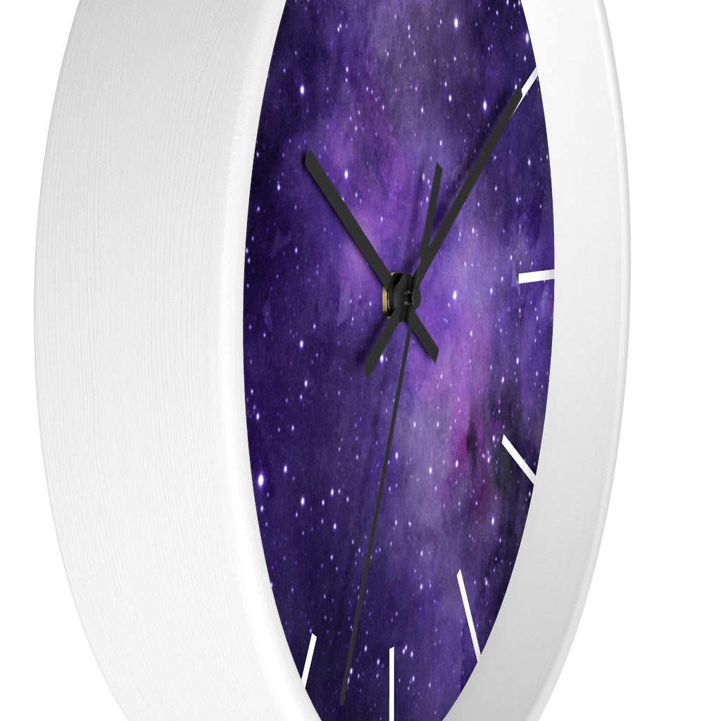 Purple Cosmic 10" Wood Wall Clock