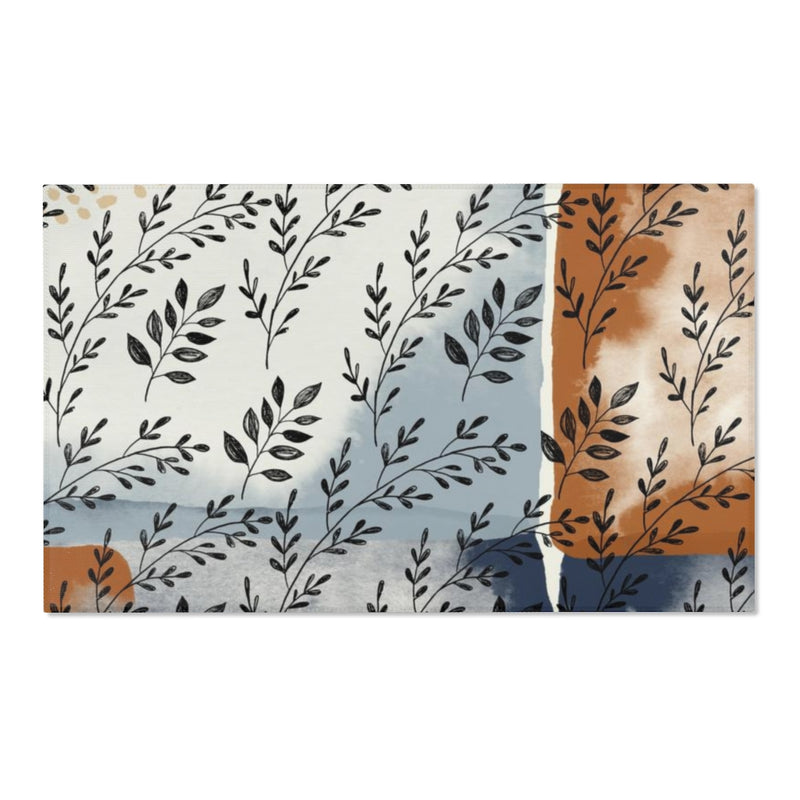 Floral Area Rug | Navy Rust Hygge