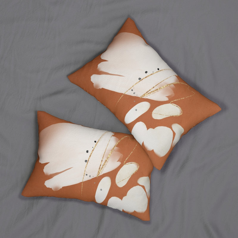 Abstract Boho Lumbar Pillow | Terracotta Cream