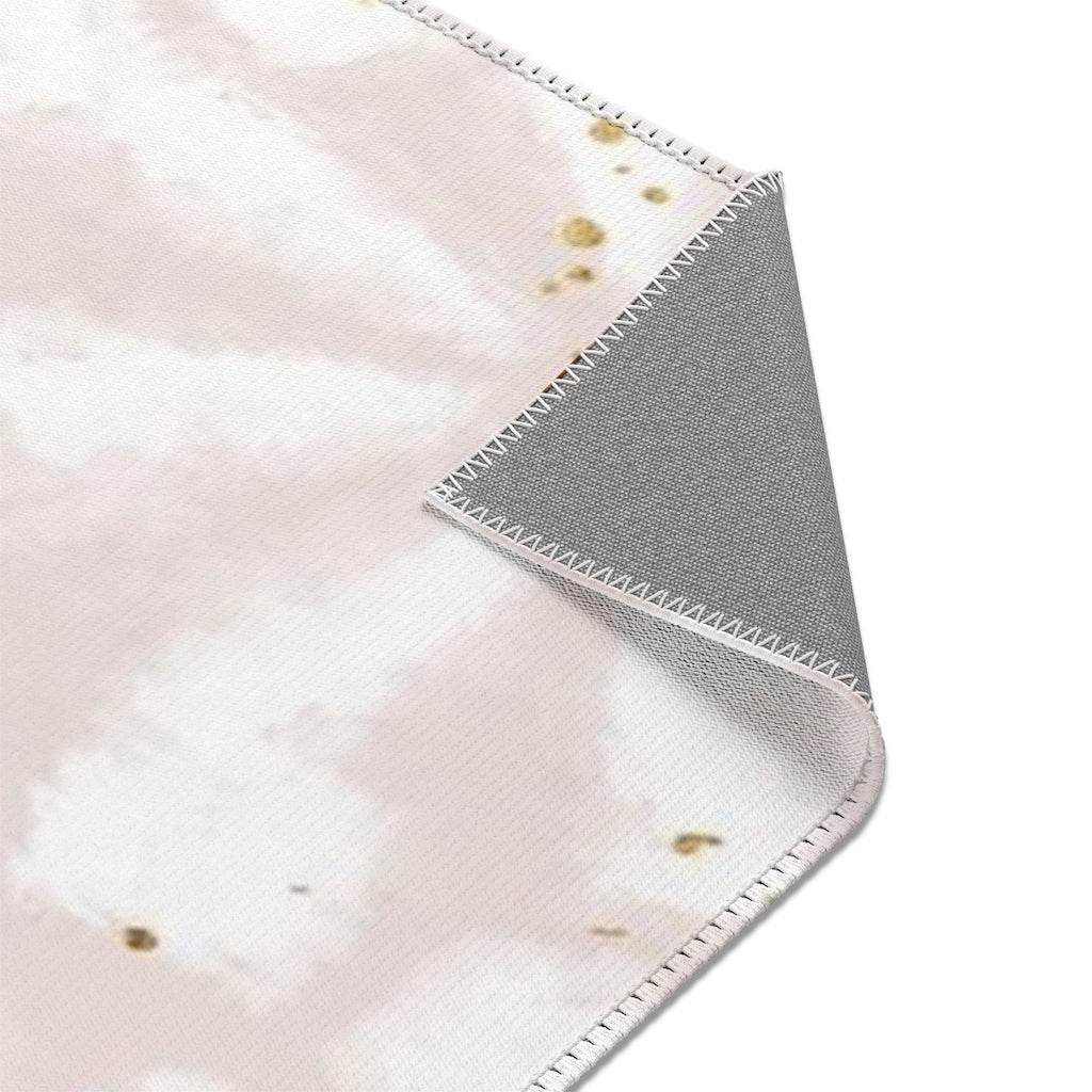 Boho Area Rug |  Blush Pink White Gold