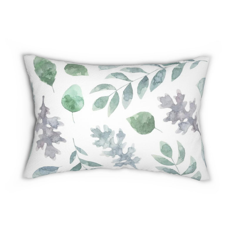 Floral Boho Lumbar Pillow | White Green Purple