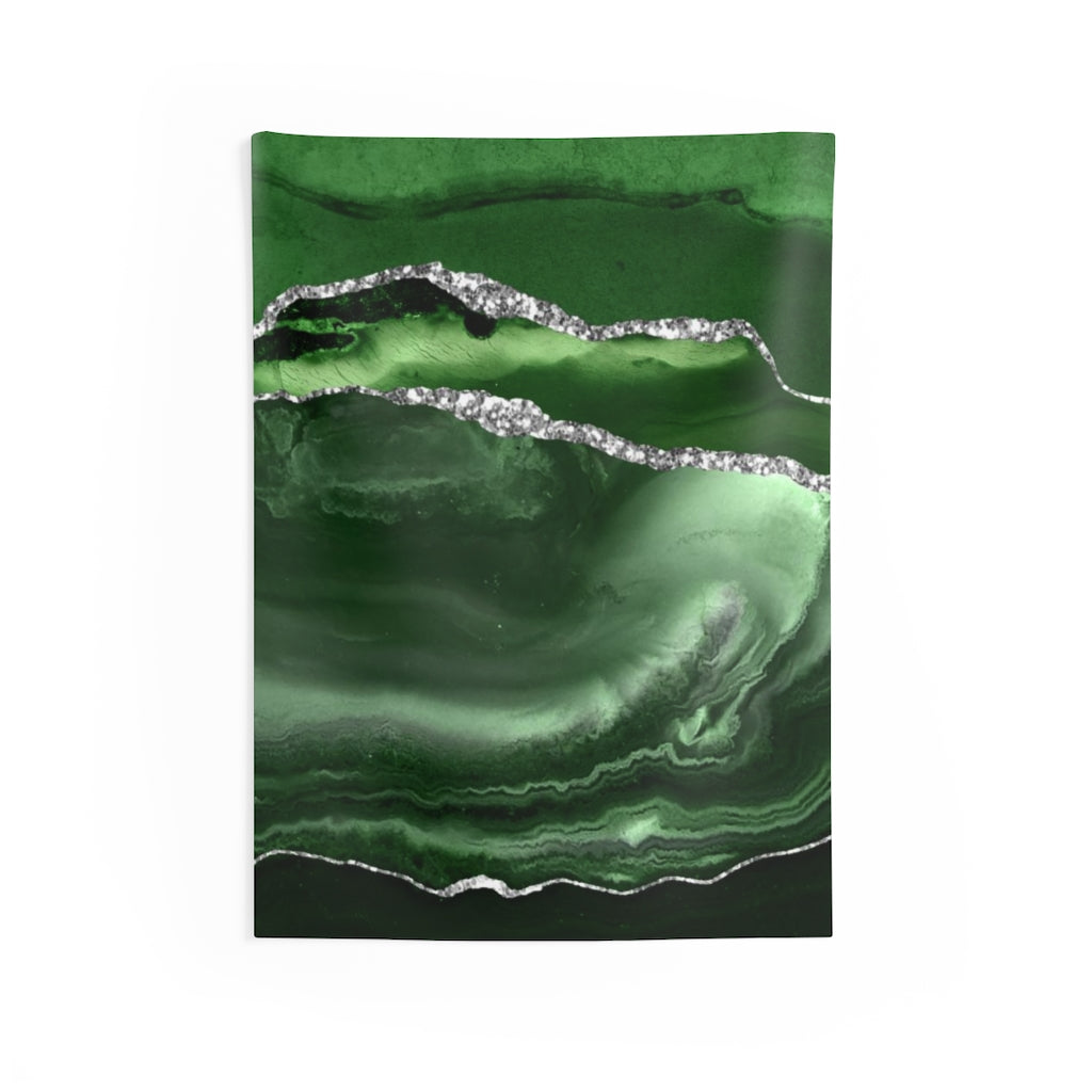 Abstract Tapestry | Green Silver