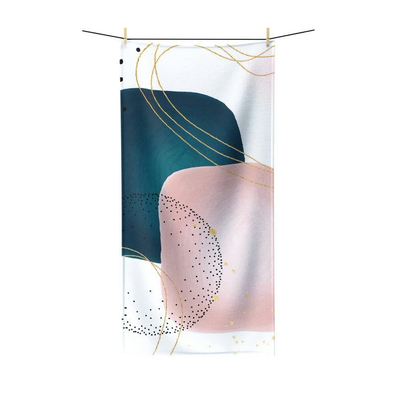 Navy Blue Pink, Minimalist, Abstract Bath Towel