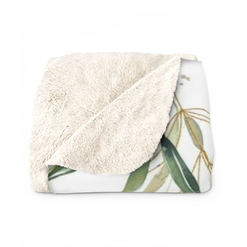 Floral Comfy Blanket | Sage Green Leaves