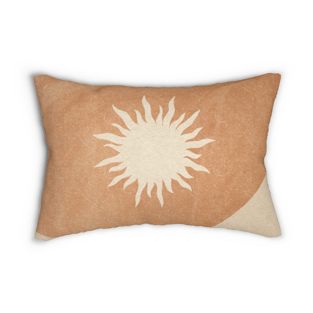 Southwestern Boho Lumbar Pillow | Terracotta Beige Sun