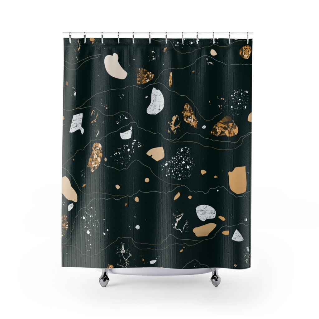 modern boho fabric shower curtain