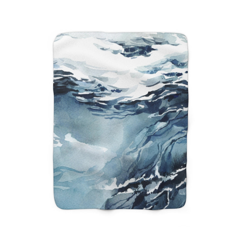 Ocean Waves Blanket | Dusty Blue