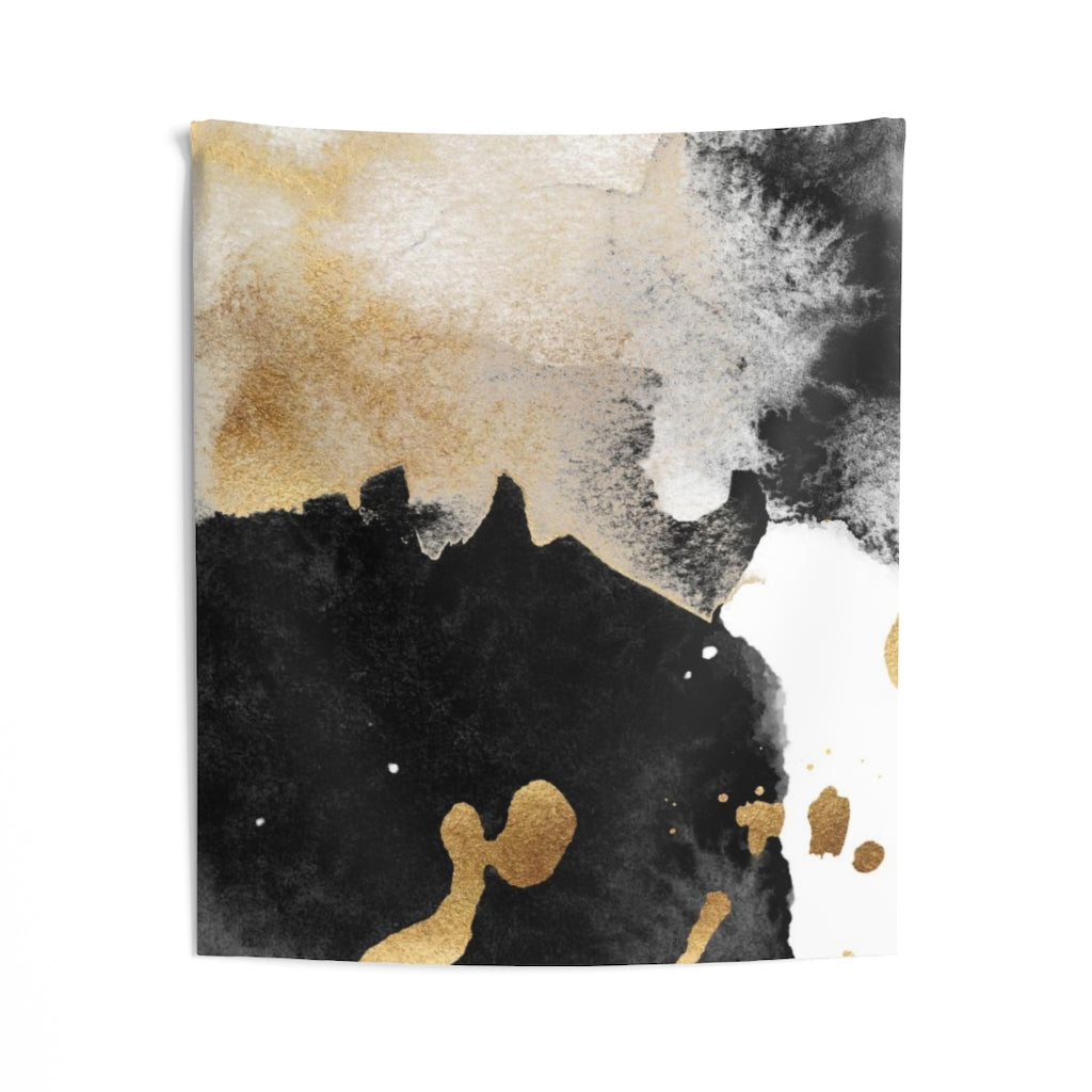 Abstract Tapestry | Gold Black White