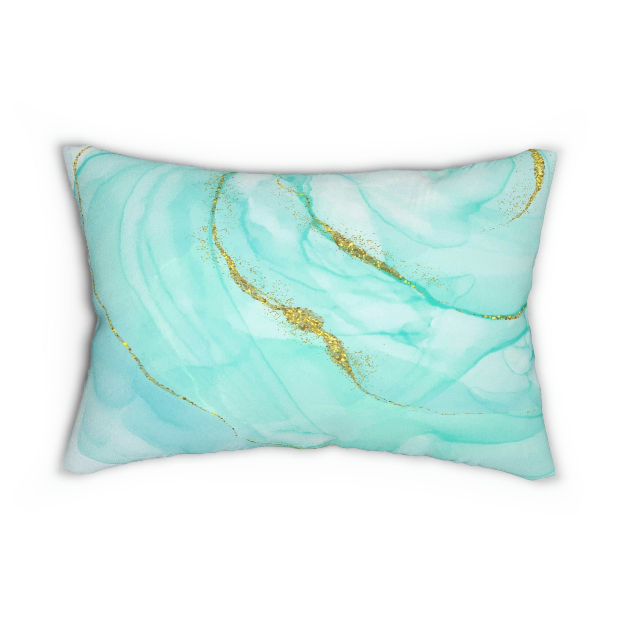 Abstract Lumbar Pillow | Soft Teal Turquoise Blue