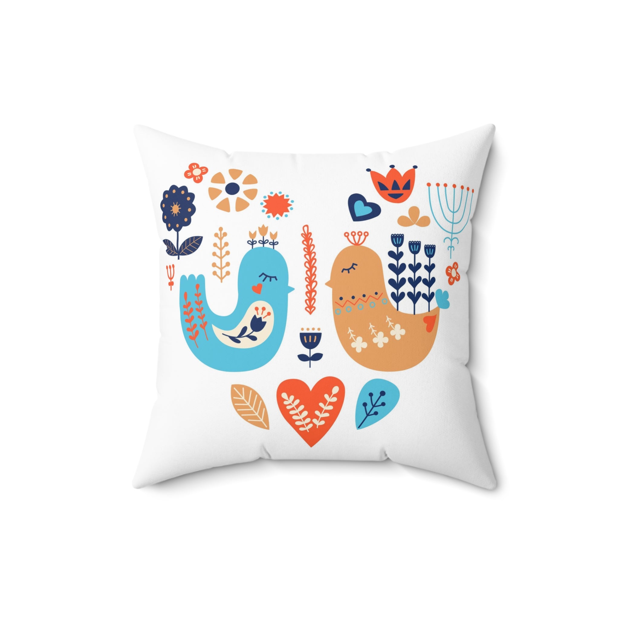 Swedish Folklore Pillow Cover Love Birds