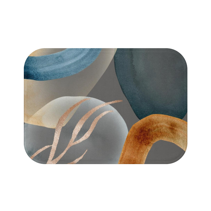 Abstract Bath Mat | Grey Navy Rust