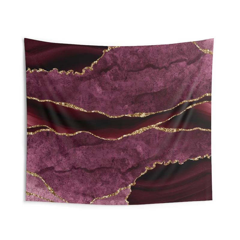 Abstract Tapestry | Wine Red Gold