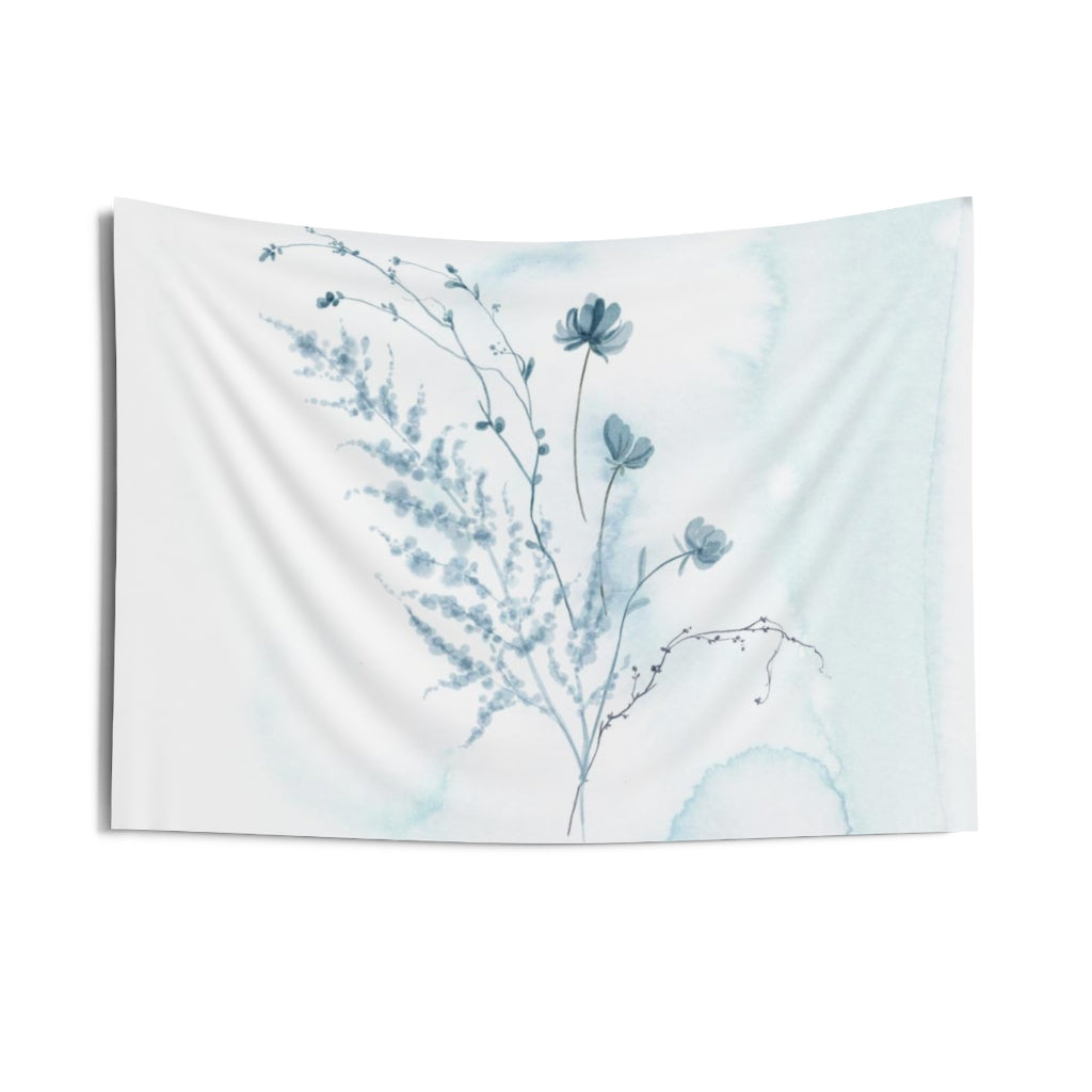 Floral Tapestry | White Pastel Blue