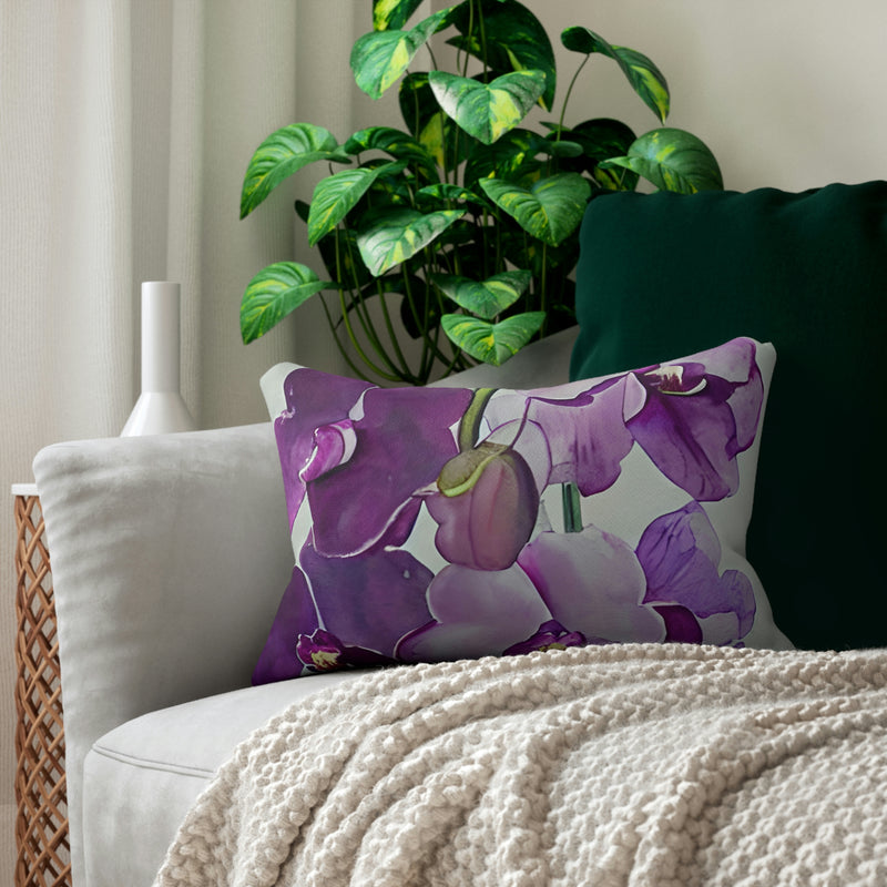 Tropical Lumbar Pillow | Purple Orchid