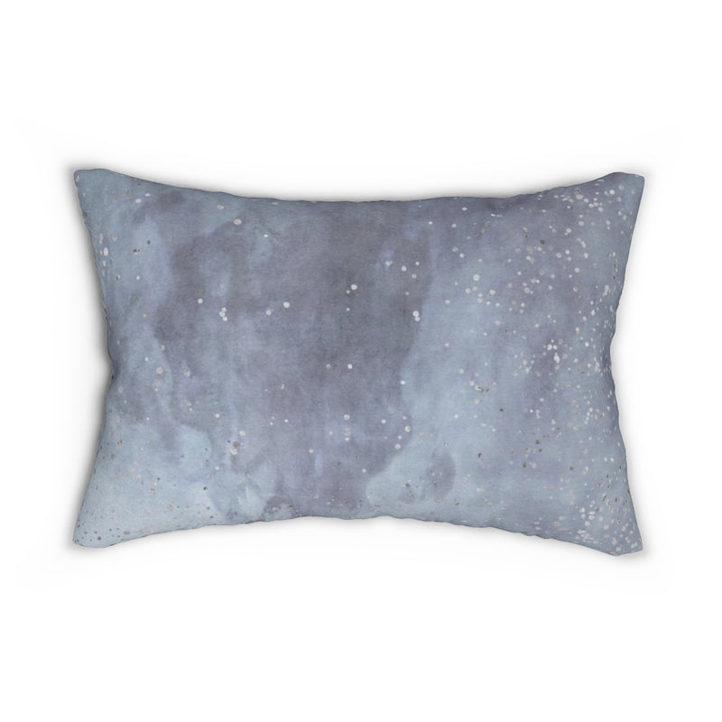 Abstract Boho Lumbar Pillow | Dusty Grey Blue
