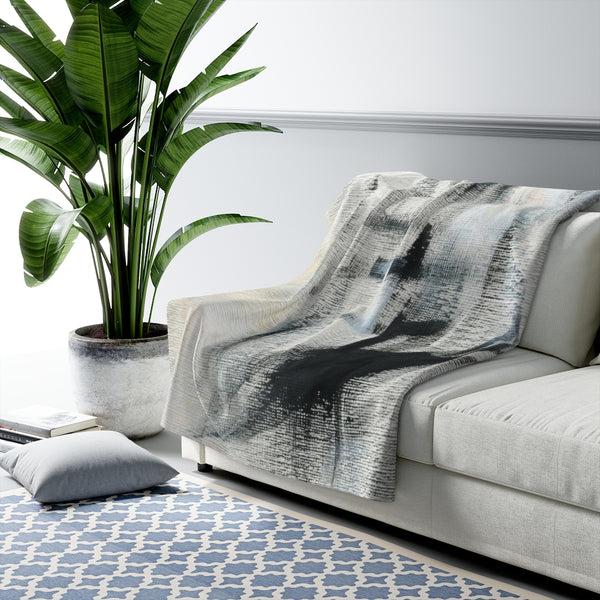Abstract Comfy Blanket | Black Gray