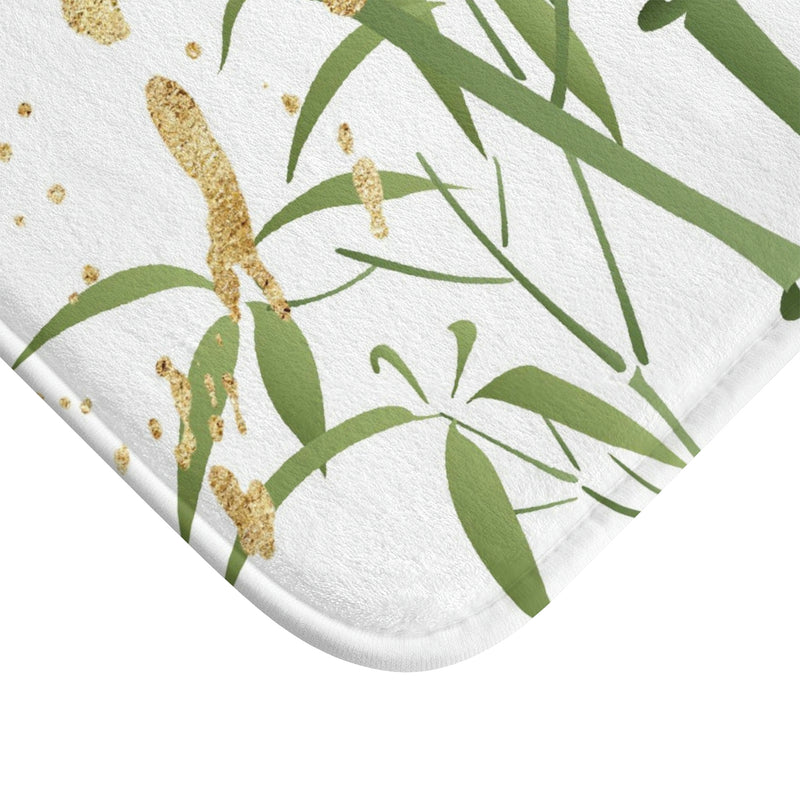 Bamboo Print Floral Soft Bath Mat
