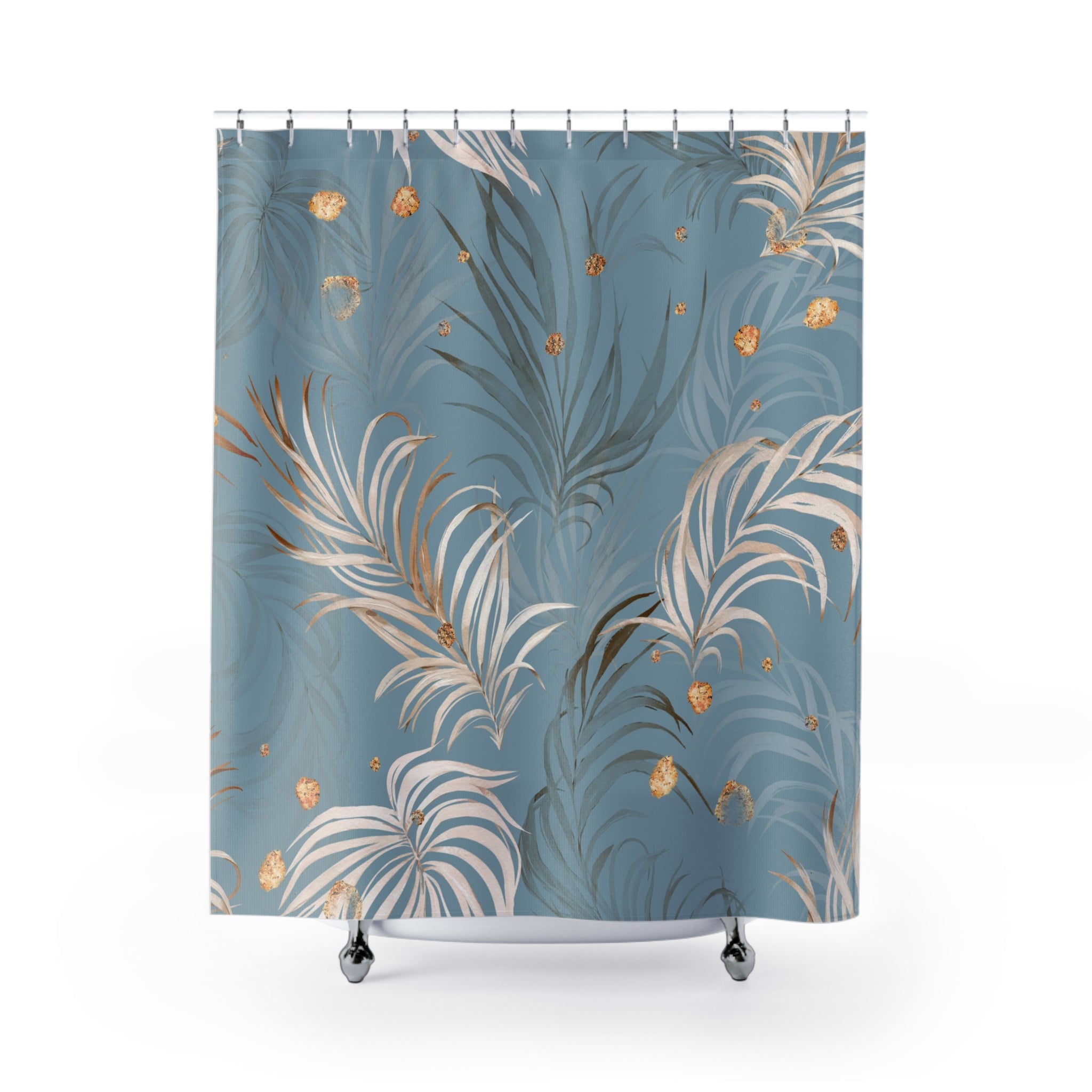 modern boho fabric shower curtain