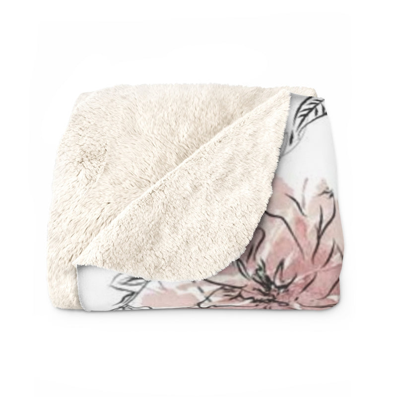 Floral Comfy Blanket | Beige Peonies