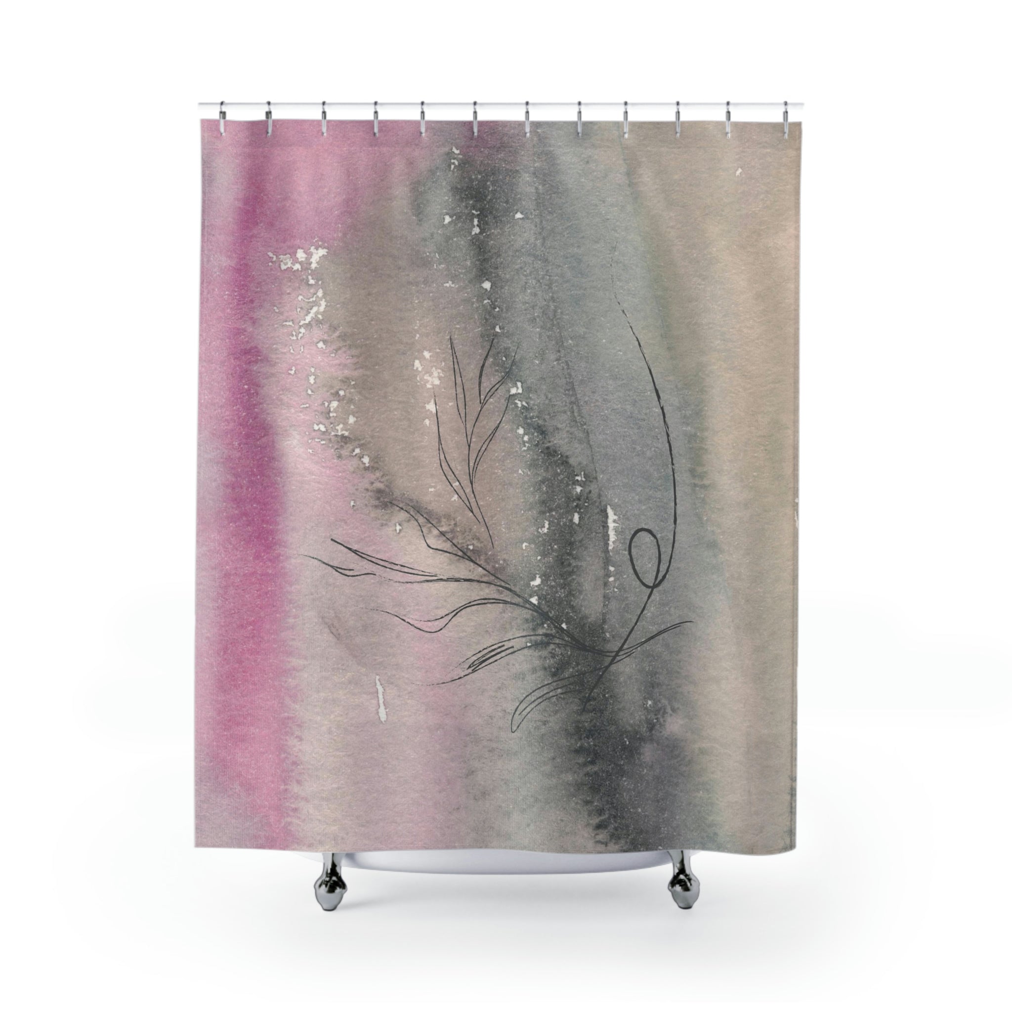 modern boho fabric shower curtain