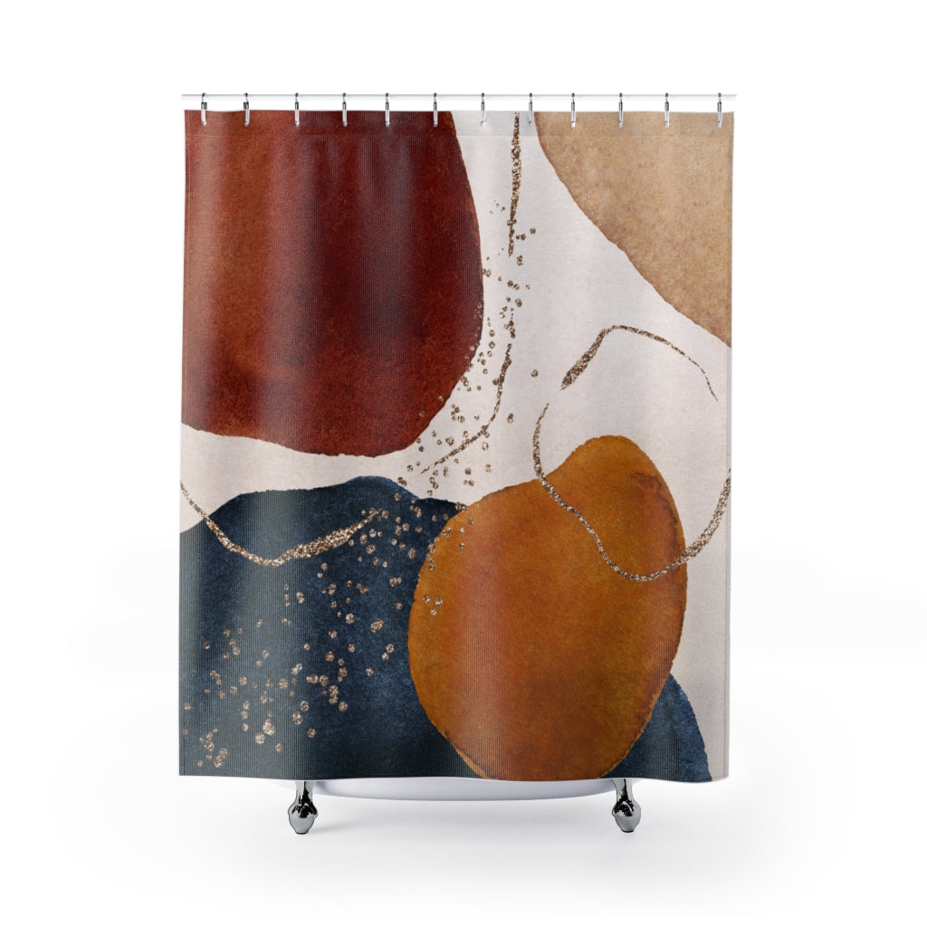 modern boho fabric shower curtain