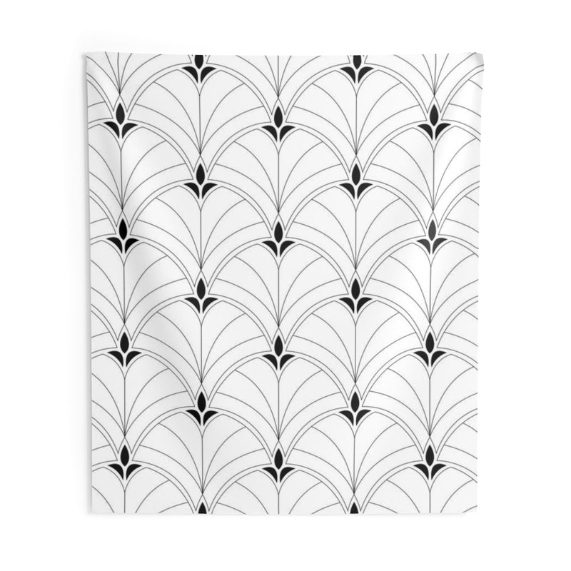 Abstract Tapestry | Art Deco Black White