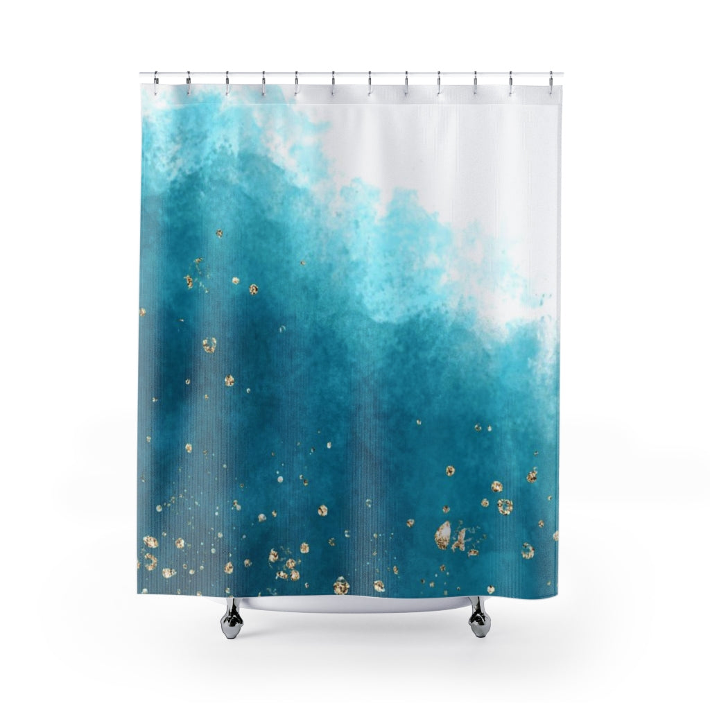 modern boho fabric shower curtain