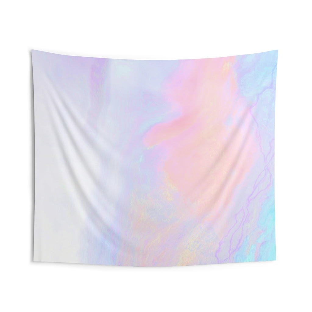 Abstract Tapestry | Pastel Pink White Purple Teal