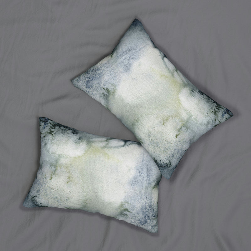 Abstract Lumbar Pillow | Navy Green Ombre