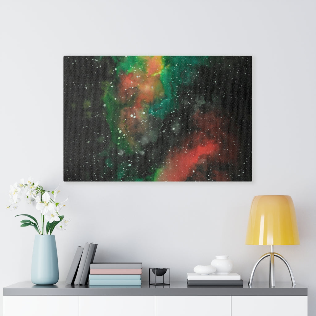 ABSTRACT WALL CANVAS ART | Black Green Yellow Red