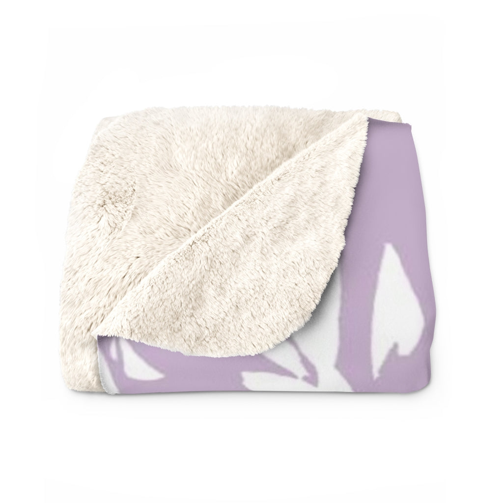 Floral Comfy Blanket | Lavander Lilac White Leaves