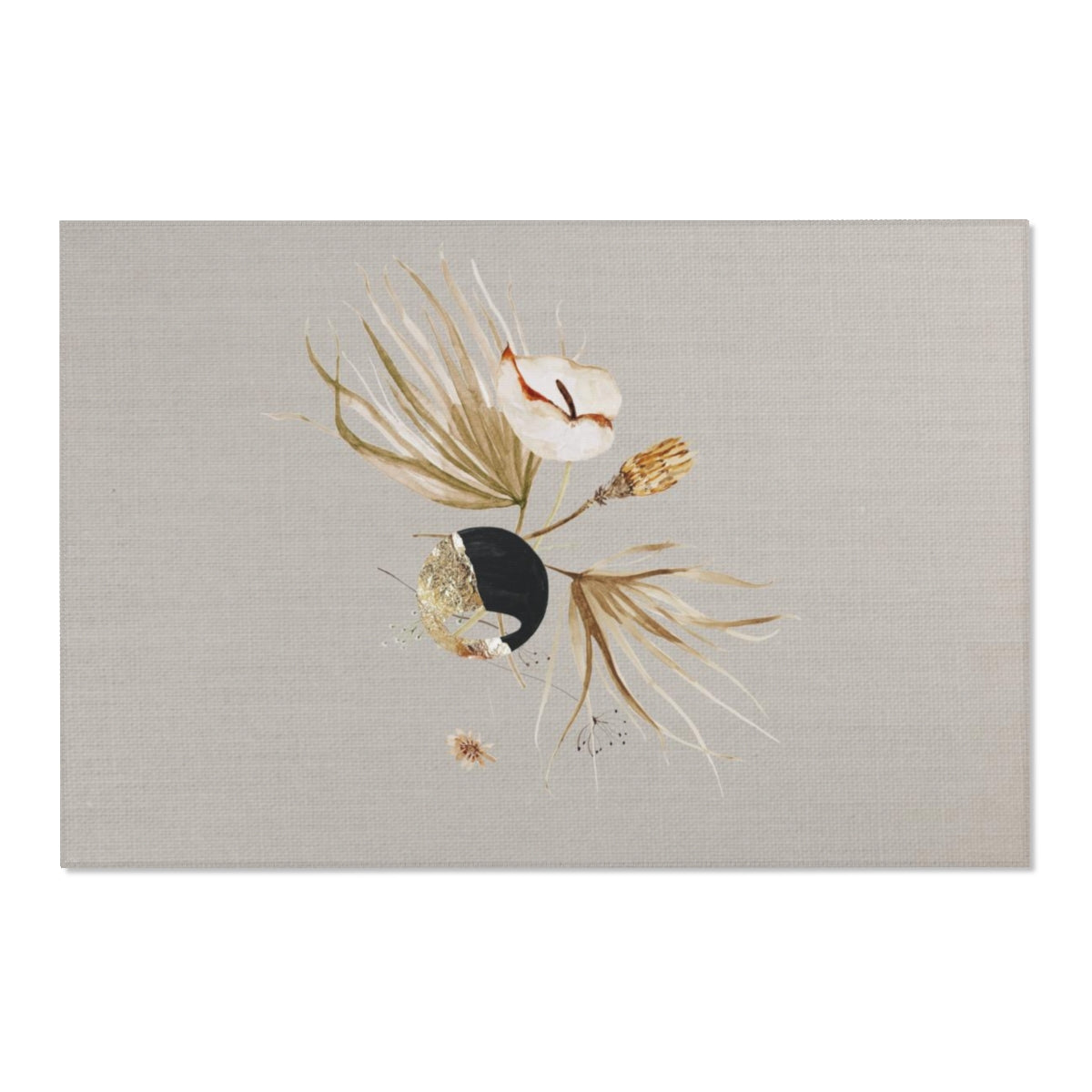 Floral Area Rug | Beige Ivory Lily