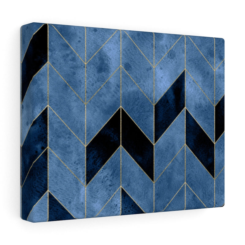 ABSTRACT WALL CANVAS ART | Black Gold Blue