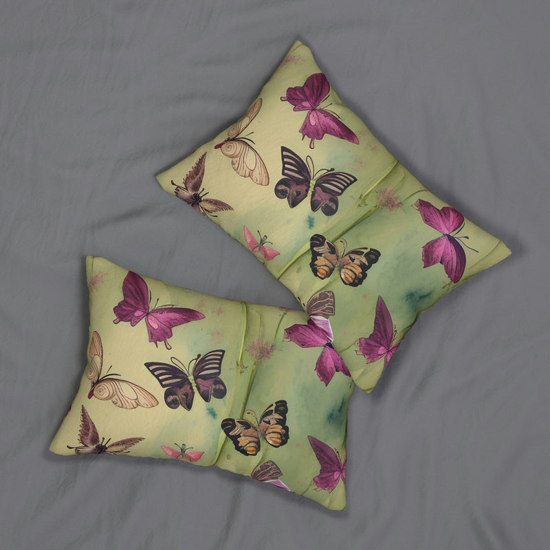 Vintage Butterflies Forest Lumbar Pillow