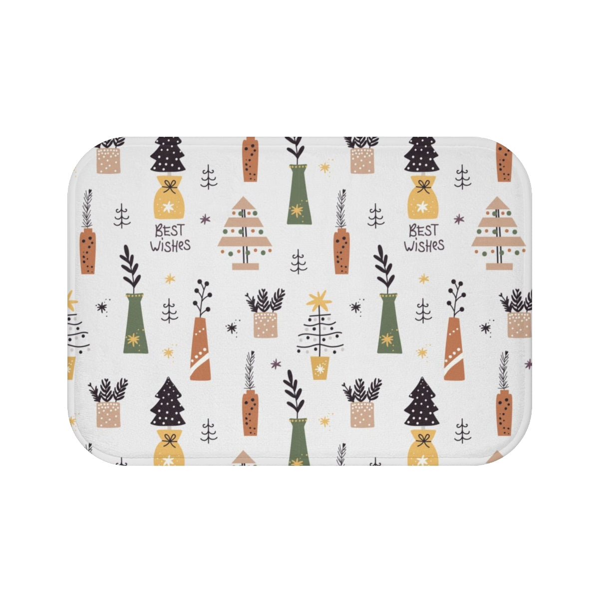 Christmas Bath Mat | Best Wishes Cute Potted Plants