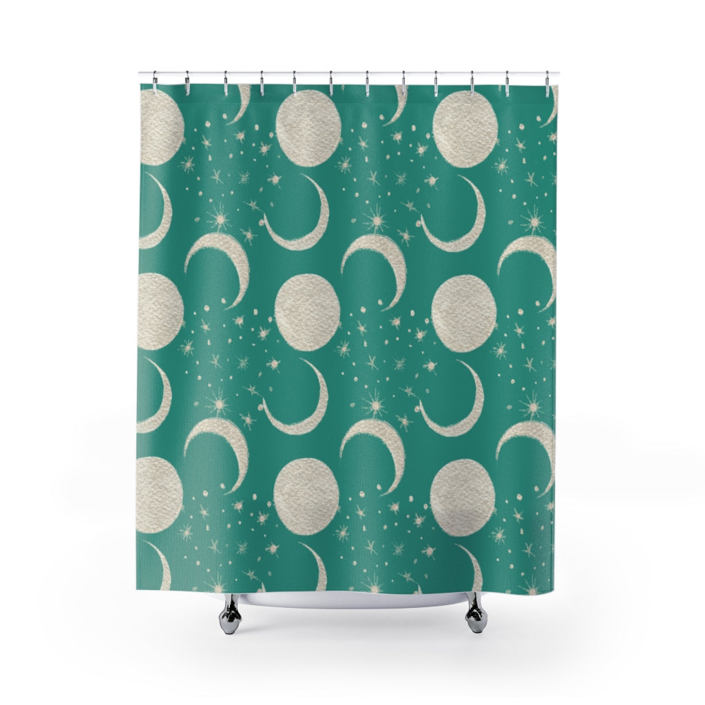 modern boho fabric shower curtain