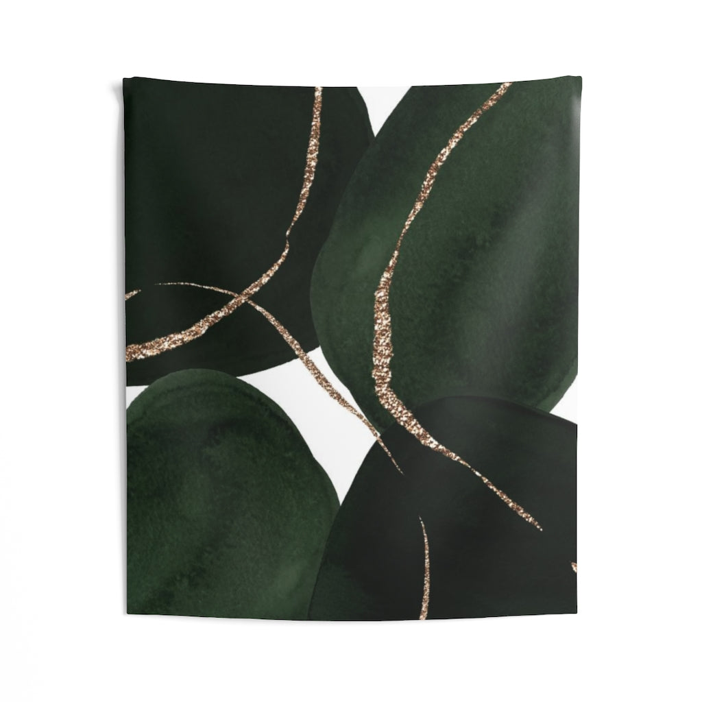 Abstract Tapestry | Green White Gold